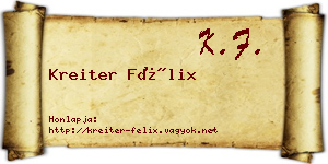 Kreiter Félix névjegykártya
